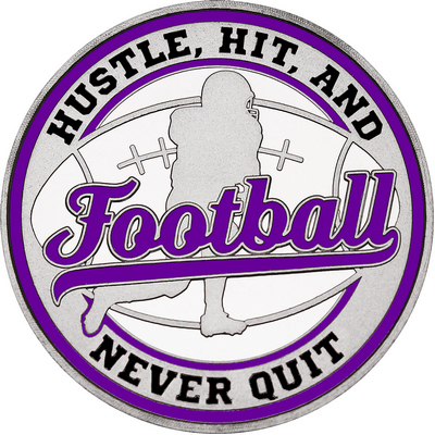 Purple "Football" with Purple Outer Circular Borders